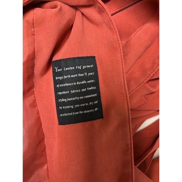 London Fog Women's Petite 8 Trench Coat Rain Jacket Hidden Buttons Belt Pockets - Picture 5 of 10